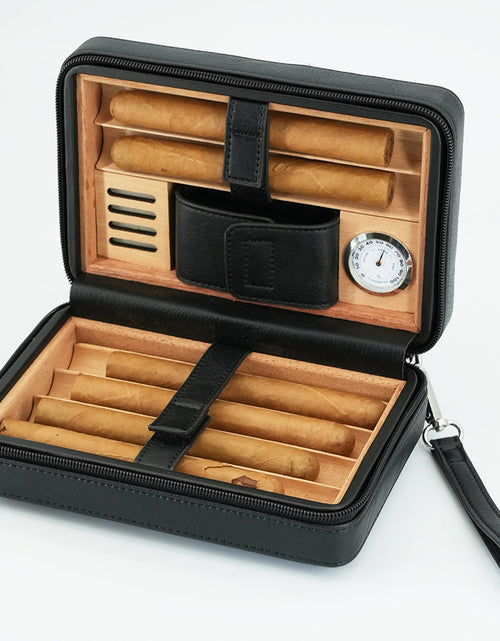 Bild in Galerie-Viewer laden, Cigar Box Zipper Pack 6-pack Convenient Cigar Box Cigarette Box Smoking Accessories Cedar Wood Material Set
