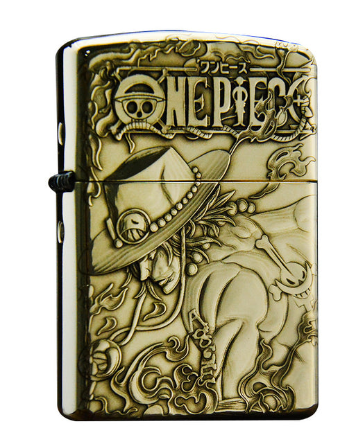 Bild in Galerie-Viewer laden, ZORRO Zorro 3D brass One Piece Ace kerosene lighter male personality creative personality
