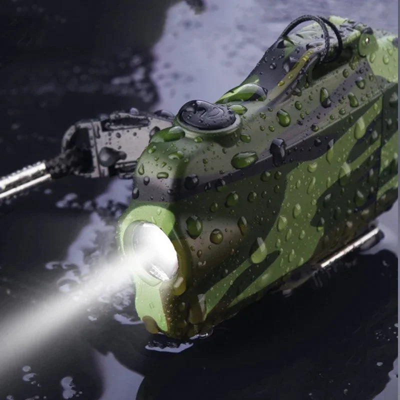 Outdoor Dual Plasma Arc Lighter With Flashlight Waterproof USB Electric Cigarette Lighter Hiking Starter Turbo lighter Men Gifts
