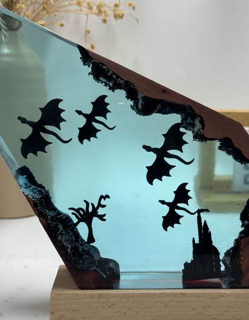 Load image into Gallery viewer, Fire Dragon and Ice Dragon Resin Lamp 3D Dragon Desk Lamp Game of Power Dragon Lamp Lighting Home Decoration
