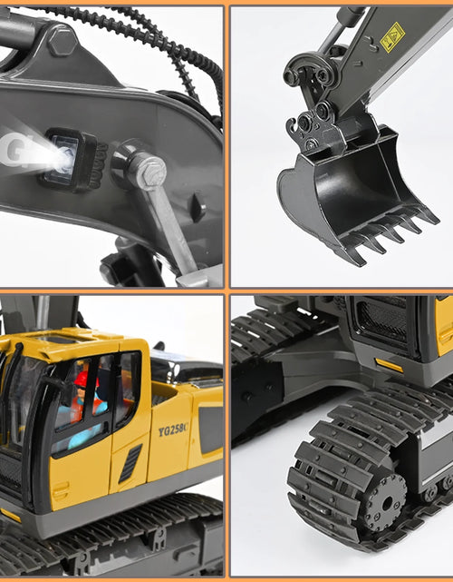 Cargar imagen en el visor de la galería, Remote Control Excavator,11 Channel RC Excavator Toys, Rechargeable Construction Vehicle Toys with Lights Sounds,Gifts for Kids 3-12 Years Old
