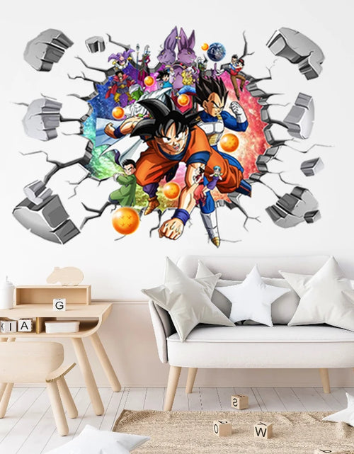 Load image into Gallery viewer, Riman Dragon Ball 3D Wall Sticker Corridor Layout Decorative Sticker Super Saiyan Cartoon DIYSticker Son Goku Children&#39;s ToyGift
