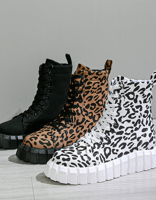 Load image into Gallery viewer, Leopard Print Women Shoes Platform Boots
