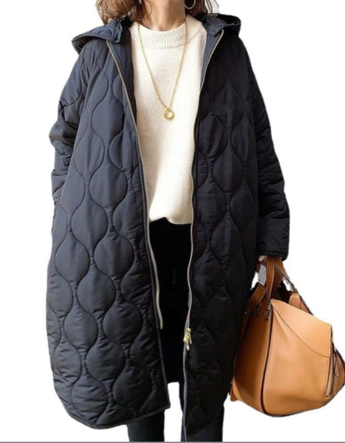 Load image into Gallery viewer, Autumn And Winter New Diamond Lattice Hooded Cotton Coat Jacket Women&#39;s Top
