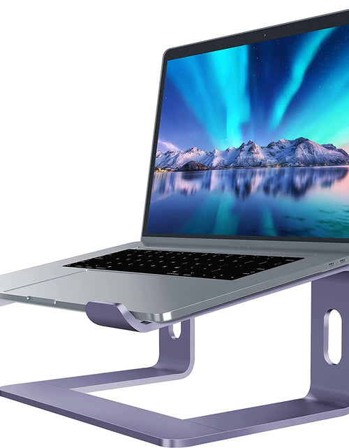 Cargar imagen en el visor de la galería, Laptop Stand, Aluminum Computer Riser, Ergonomic Laptops Elevator for Desk, Metal Holder Compatible with 10 to 15.6 Inches Notebook Computer, Purple
