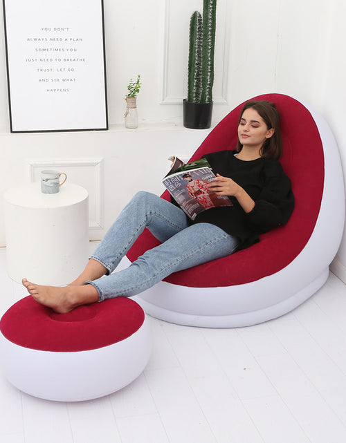 Load image into Gallery viewer, Inflatable Air Mattress Lazy Sofa Deck Chair Comfortable Leg Stool Rest Single Beanbag for home and Outdoor Use
