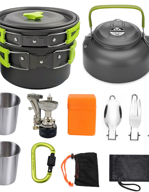 Bild in Galerie-Viewer laden, Camping Cookware Kit Outdoor Cooking Set Aluminum Equipment Outdoor Pot Travel Tableware Kitchen Hiking Picnic BBQ
