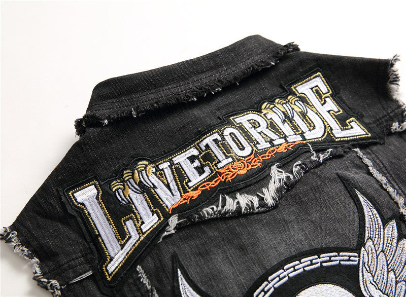 Embroidered cowboys with skulls