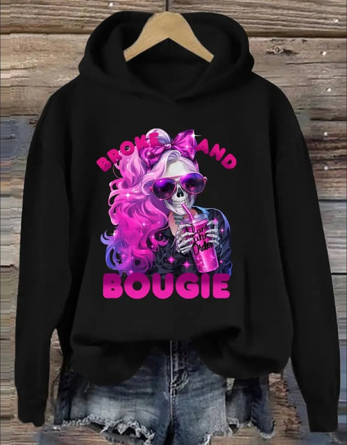 Cargar imagen en el visor de la galería, Vibrant Skull Print Hoodie - Fashion Hoodies For Women - Soft, Casual, And Cozy Hooded Sweatshirt For Winter &amp; Fall Seasons With Relaxed Fit

