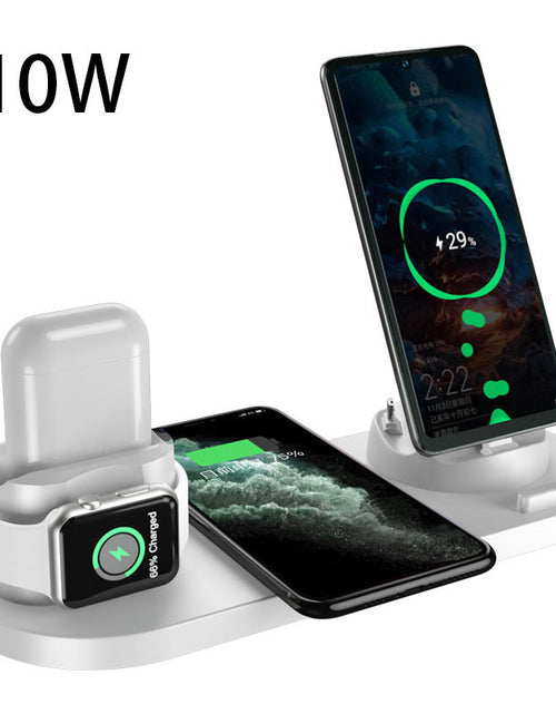 Cargar imagen en el visor de la galería, Cargador inalámbrico para iPhone Cargador rápido para teléfono Base de carga rápida para teléfono Reloj Estación de carga 6 en 1
