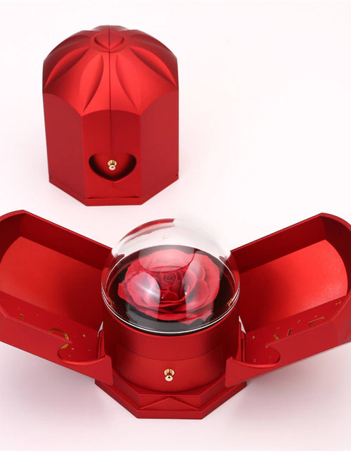 Bild in Galerie-Viewer laden, Double open rose gift box drawer style rose jewelry box angel wings Chinese Valentine&#39;s Day necklace gift box
