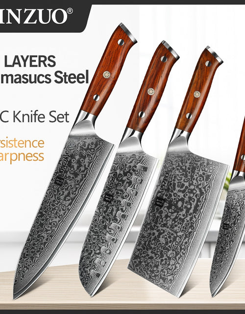 Load image into Gallery viewer, XINZUO 1/4PC Kitchen Knife Sets vg10 Core Damascus Steel Chef Santoku Utility Cleaver Knives Stainless Steel Slicing Meat Cutlery
