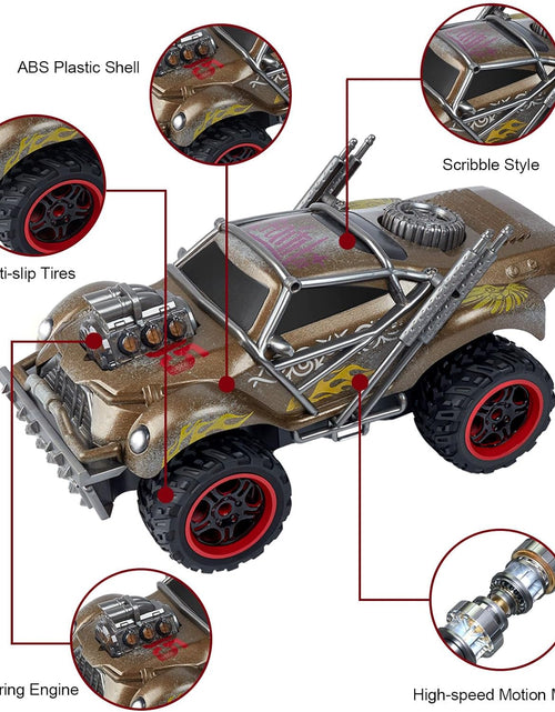 Bild in Galerie-Viewer laden, Wasteland Style 1:14 Scale 2.4GHz Model Racing Remote Control Car Hobby Electric RC Car Toys for Boys and Adults (Golden)
