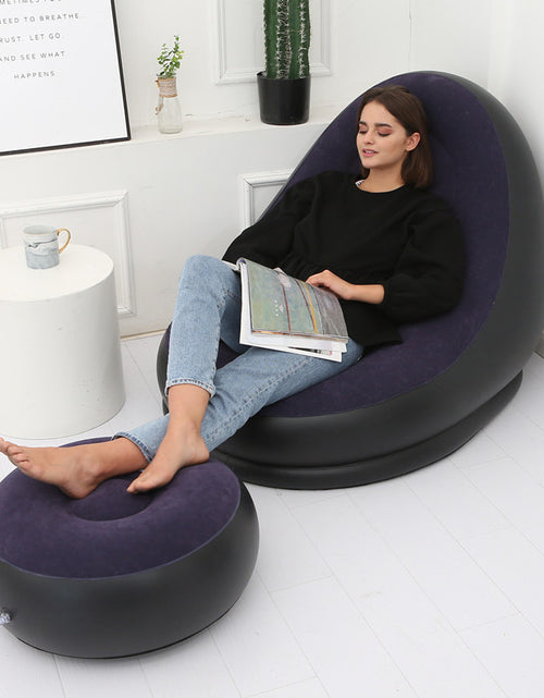 Load image into Gallery viewer, Inflatable Air Mattress Lazy Sofa Deck Chair Comfortable Leg Stool Rest Single Beanbag for home and Outdoor Use
