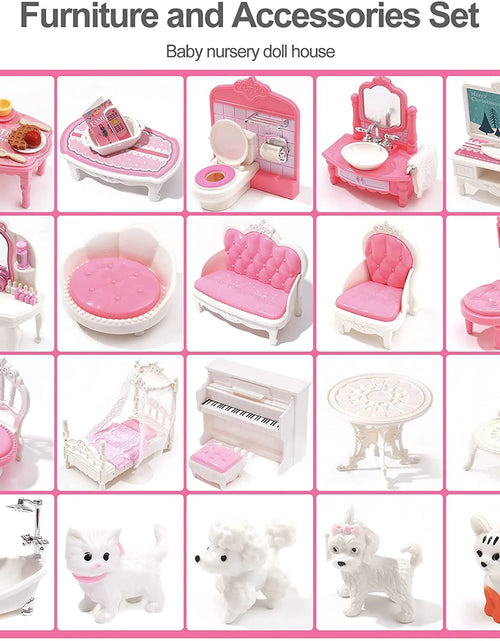 Cargar imagen en el visor de la galería, Victoria Wooden Dollhouse for Kids Furniture Preschool Dollhouse House Toy for Toddlers Girls
