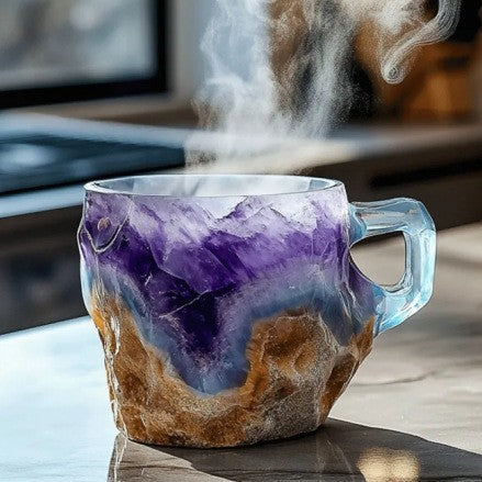 Load image into Gallery viewer, 400ml Resin Mineral Crystal Coffee Mugs With Handles Elegant Fake Mineral Crystal Cup For Workplace Home Decor Christmas Gift Kitchen Gadgets
