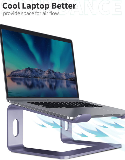 Cargar imagen en el visor de la galería, Laptop Stand, Aluminum Computer Riser, Ergonomic Laptops Elevator for Desk, Metal Holder Compatible with 10 to 15.6 Inches Notebook Computer, Purple

