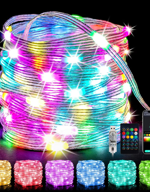 Cargar imagen en el visor de la galería, Smart WS2812B Addressable LED Garlands RGB String Fairy Lights USB Festoon for Home Aesthetic Room Wedding Decoration Mood Light
