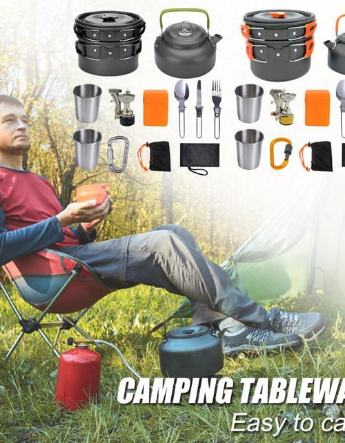 Bild in Galerie-Viewer laden, Camping Cookware Kit Outdoor Cooking Set Aluminum Equipment Outdoor Pot Travel Tableware Kitchen Hiking Picnic BBQ

