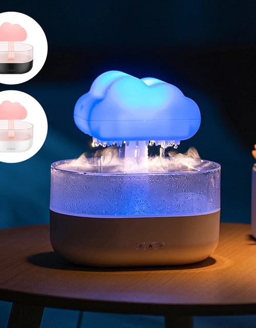 Load image into Gallery viewer, Rain Cloud Humidifier Water Drip, 7 Color Lights Mushroom Rain Cloud Diffuser, Timing Water Drip Aroma Waterfall Lamp(White)
