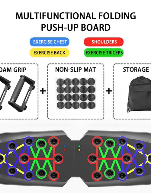 Bild in Galerie-Viewer laden, Folding Push-Up Board Chest Expansion Adult Multi-Mode Adjustable with Chest Abdomen Back Partition Core Muscle Exerciser
