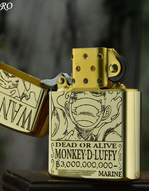 Load image into Gallery viewer, ZORRO Zorro Yellow Cartoon Wanted Brass Kerosene Lighter
