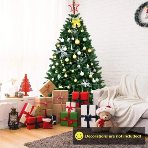 Load image into Gallery viewer, 6ft Premium Christmas Tree, Pine Hinged Artificial Holiday Tree Tips, Metal Base  Green
