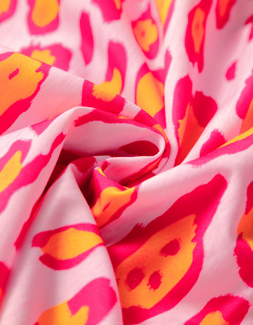 Load image into Gallery viewer, Rose Red Leopard Print Balloon Sleeve Loose Blouse
