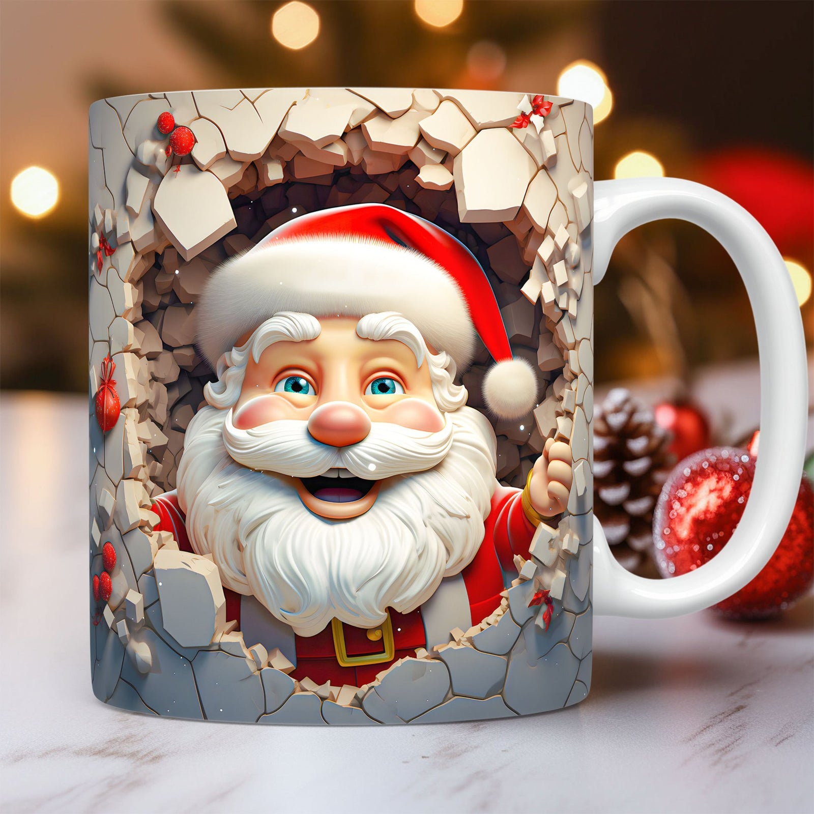 Kreative 3D-Weihnachtstasse aus Keramik, einzigartiges Weltraum-Design, Schneemann, Weihnachtsmann, Kaffeetasse, Teetasse, Milchbecher, Weihnachtsgeschenke für Kinder und Erwachsene, Küchenhelfer
