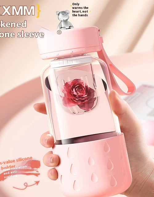 Cargar imagen en el visor de la galería, Taza de agua de vidrio magnética con separación de agua de té sellada sin fugas Taza de agua de té de vidrio Vaso con infusor Botella de agua con filtro de té
