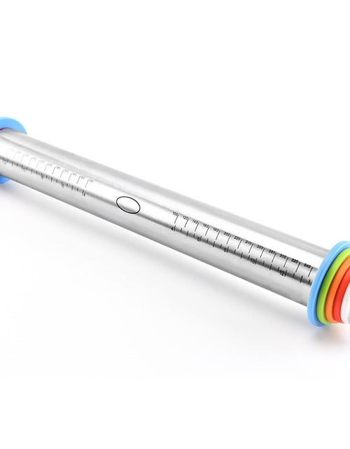 Load image into Gallery viewer, 17 inch stainless steel adjustable thickness rolling pin scale rolling pin leather material kneading tool
