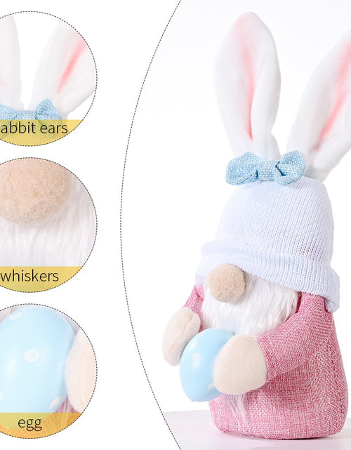 Bild in Galerie-Viewer laden, New Easter Decorative Supplies Creative Bunny Hug Egg Doll Ornament Pink Bunny Ears Doll Gift
