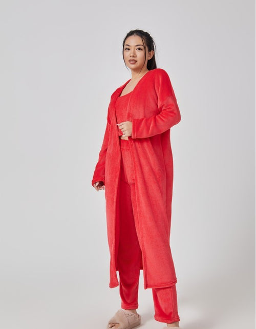 Bild in Galerie-Viewer laden, Gemütliches Pyjama-Set, 3-teiliges Lounge-Set, süße Loungewear, warme Anzug-Sets, passendes Set, Lounge-Set, 3-teiliges Hosen-Set, Damen-Winterkleid
