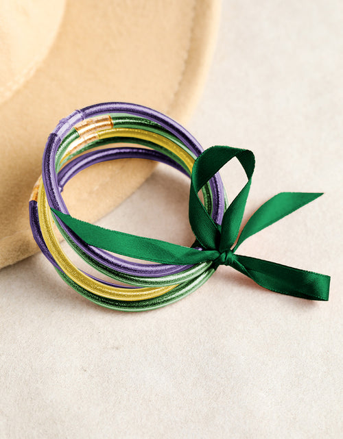 Load image into Gallery viewer, Apricot Glitter Bowknot Layered Jelly Bracelet

