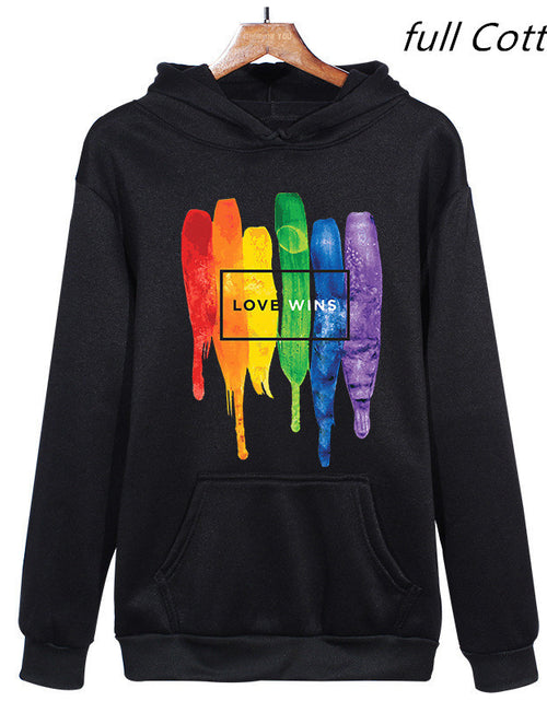 Cargar imagen en el visor de la galería, Sudaderas con capucha de algodón polar con el orgullo LGBT para hombre Sudaderas con capucha Man Love Wins Sudaderas con capucha Sudadera con capucha de cómics 
