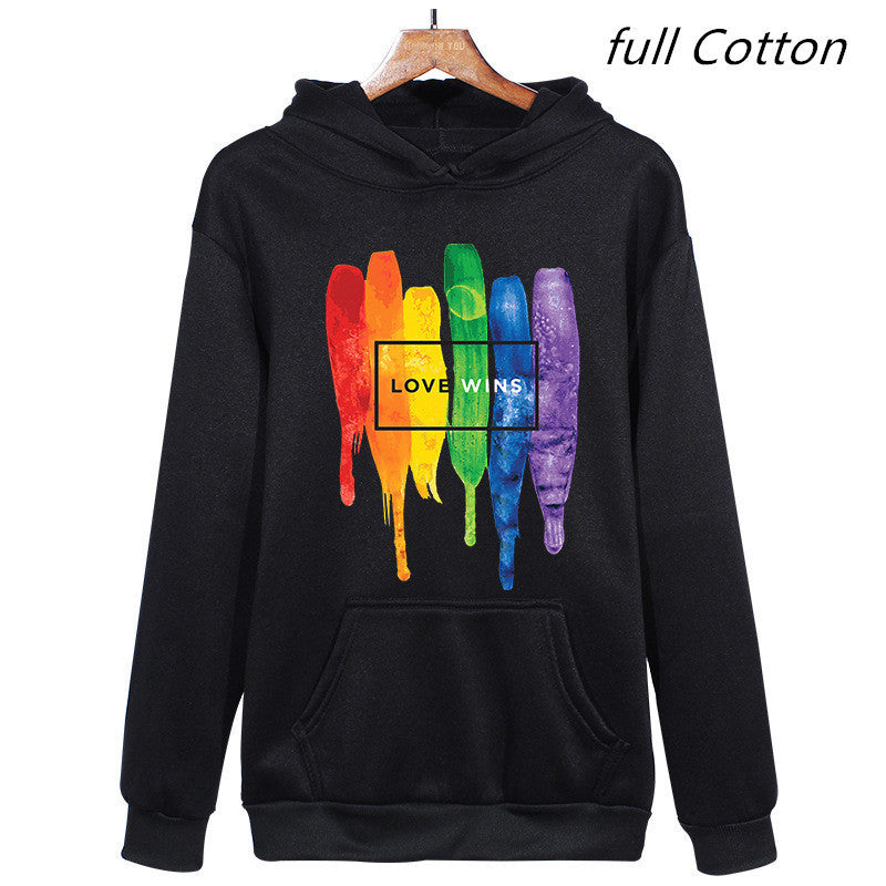 Sudaderas con capucha de algodón polar con el orgullo LGBT para hombre Sudaderas con capucha Man Love Wins Sudaderas con capucha Sudadera con capucha de cómics 