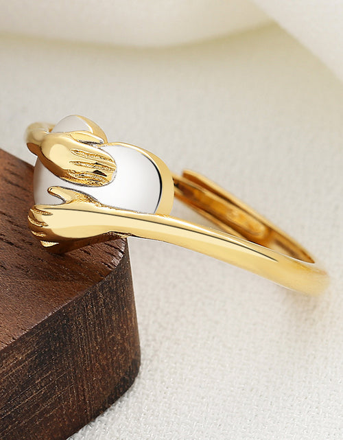 Load image into Gallery viewer, Hug Love Heart-shaped Ring Fashion Simple Rings For Valentine&#39;s Day

