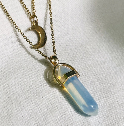 Load image into Gallery viewer, Moon Hexagonal Column Pendant
