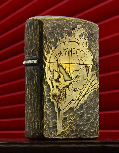 Load image into Gallery viewer, ZORRO Zorro brass side skull kerosene lighter
