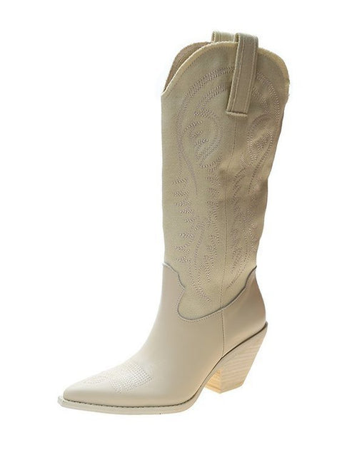 Load image into Gallery viewer, Net Red Embroidered Womens Western Cowboy Boots

