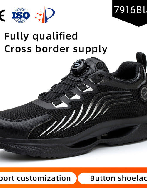 Load image into Gallery viewer, Safety shoes anti smashing anti piercing anti slip wear-resistant steel toe shoes lazy no tie safety shoes
