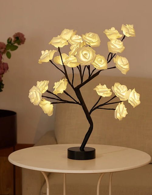 Cargar imagen en el visor de la galería, USB Battery Operated LED Table Lamp Rose Flower Bonsai Tree Night Lights Garland Bedroom Decoration Christmas Lights Home Decor
