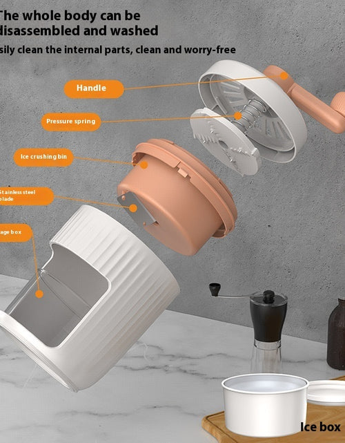 Load image into Gallery viewer, Hand-cranked Ice Shaving Machine Small Household Ice Crusher Hand-cranked Smoothie Machine Hail Ice Machine Kitchen Gadgets

