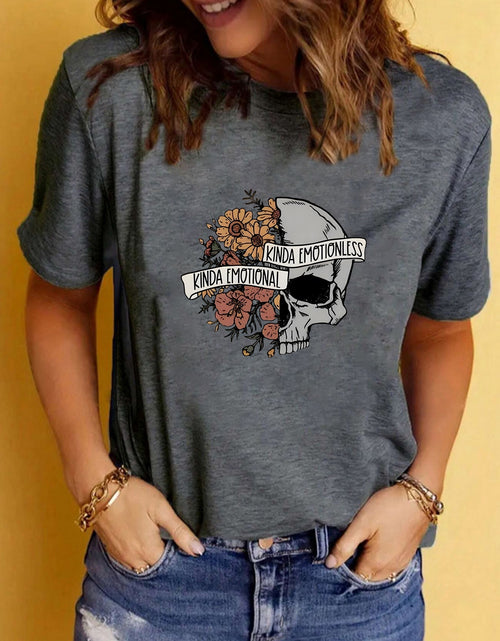Load image into Gallery viewer, Women&#39;s Graphic Print Crew Neck Short-sleeved T-shirt
