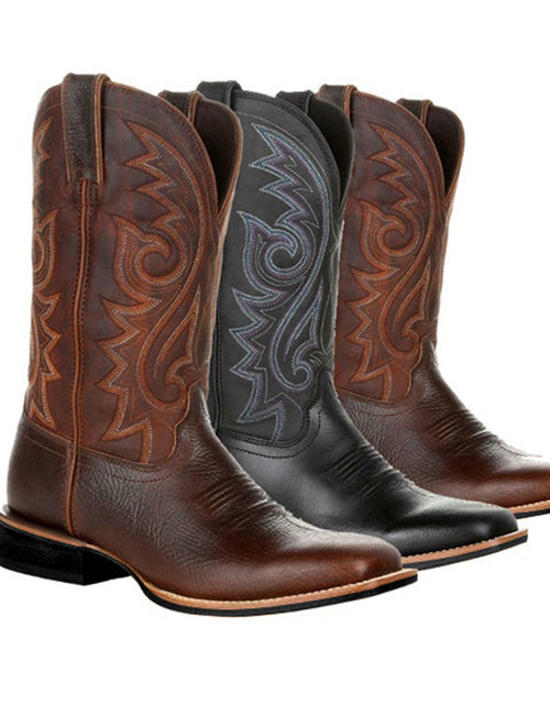 Load image into Gallery viewer, Big Wide Head Western Cowboy Boots
