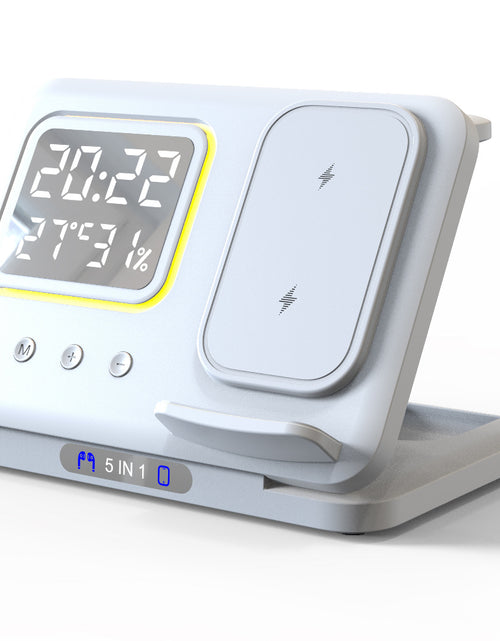 Load image into Gallery viewer, 15W Wireless Chargers Stand 5 In1 LED Digital Alarm Clock Fast Charging Dock Station
