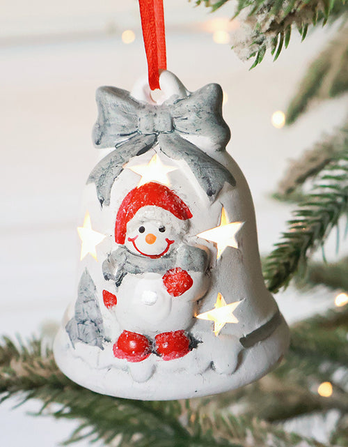 Bild in Galerie-Viewer laden, Weihnachtsmann Hohl Ambiente Licht Weihnachtsbaum Glocke Dekorative Anhänger
