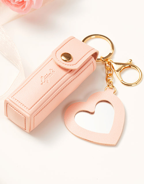 Bild in Galerie-Viewer laden, Apricot Pink Portable Lipstick Pocket Heart Decoration Keychain

