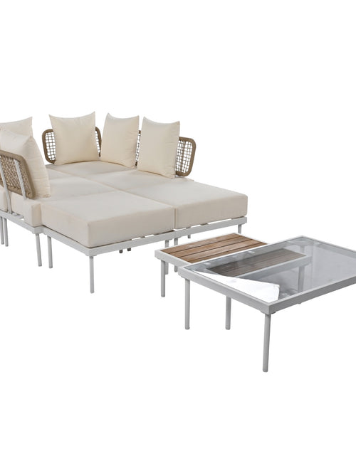 Load image into Gallery viewer, TREXM 8-Piece Patio Sectional Sofa Set With Tempered Glass Coffee Table And Wooden Coffee Table For
