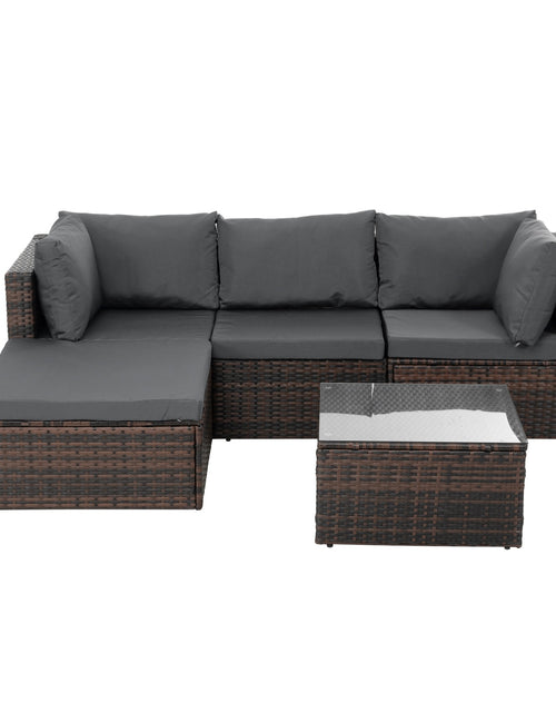 Load image into Gallery viewer, Patio Furniture, Outdoor Furniture, Seasonal PE Wicker Furniture, 5 Set Wicker Furniture With Temper
